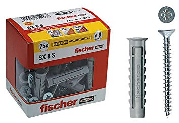 Fischer, Tasselli SX 6 S Y con vite per Muro pieno e Mattone Forato