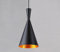 Chrasy Wohnzimmer Schlafzimmer LED Hängeleuchte Pendelleuchte Lampenschirm Modern Metall Höhenverstellbar Hängeleuchte 1x E27 max. 60W, Ø 19 cm (außen schwarz innen gold)