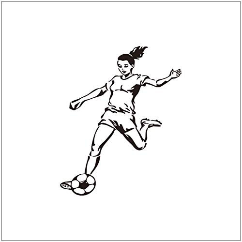 Wandtattoo Playing Kicking Football Girl