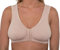 Liv Lingerie GEMM Front Fastening Cotton Rich Bra for Ladies Women Non Wired Post Surgery Soft Stretch in Multiple Colour Choices Regular to Plus Sizes Easy Open Comfort Wirefree (48, Nude)
