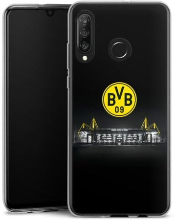 Silikon Hülle kompatibel mit Huawei P30 Lite Case transparent Handyhülle BVB Stadion Borussia Dortmund