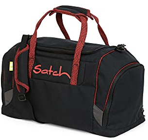Satch Duffle Bag Volcano Tasche für Freizeit und Sport, Unisex, Kinder, Schwarz/Rot (Mehrfarbig), Einheitsgröße