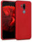 kwmobile Case kompatibel mit LG G7 ThinQ/Fit/One Hülle - Schutzhülle aus Silikon metallisch schimmernd - Handyhülle Metallic Dunkelrot