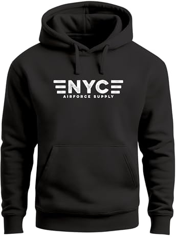 Neverless® Hoodie Herren Aufdruck NYC New York City Airforce Supply Print Kapuzen-Pullover Männer Fashion Streetstyle
