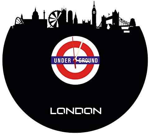 bigcopy e.K. Wanduhr London Skyline Underground, hochwertige Acrylglas Uhr mit lautlosem Quarzwerk, 3mm Stärke