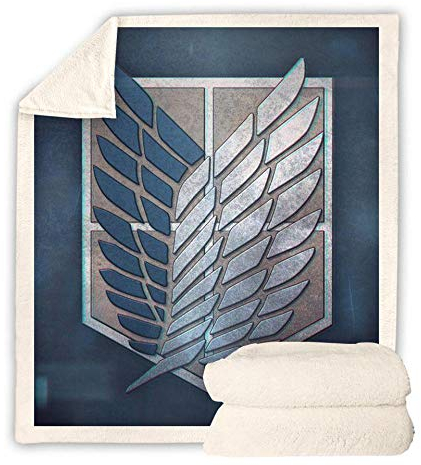 LMSNB Anime Decke Attack on Titan Wolldecke Picknickdecke Reisedecke geeignet für Heimreisen Attack on Titan 150x200cm