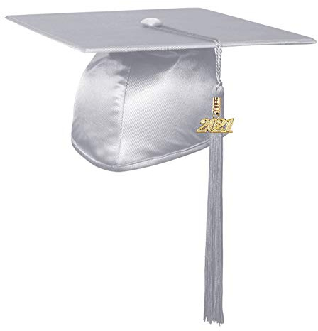 Endea Graduation Shiny Cap & Tassel (Silver, 2021)