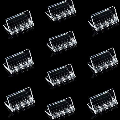 10 Pcs Acrylic Hinges Transparent Acrylic Hinges Piano Hinges Plastic Acrylic Hinges Folding Hinges for Door, Piano, Cabinet(25×33mm)