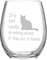 Joymaking 15oz Stemless Wine Glass - It's Not Really Drinking Alone If The Cat Is Home - Gift for Cat Lovers, Mom, Dad, Birthday, Party