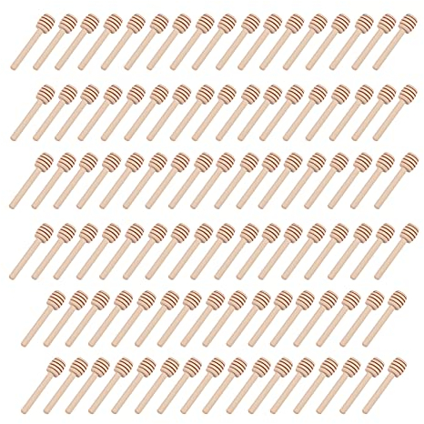 Yunyoda - Lot de 100 mini cuillères à miel - En bois - 8 cm - Idéales pour miel et confiture - Idéales pour mariage, anniversaire, douche de bébé, Noël, fête, collection ou comme bâtonnet mélangeur
