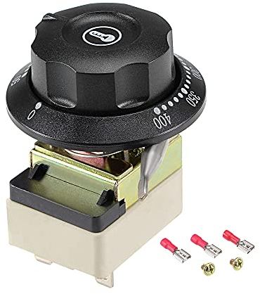 sourcing map 1NO 1NC 250V 16A 50-400C Temperature Control Switch Capillary Thermostat for Oven Refrigerator Heater, 0.7m, with 2 Screws&3 Crimp Terminals