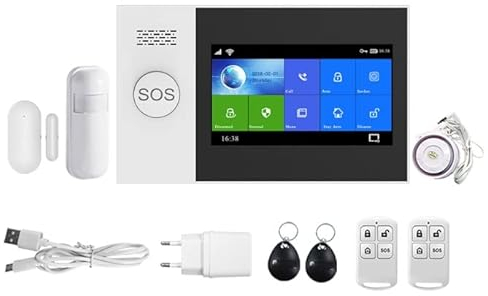 JANDEI - Kit Alarma hogar y Negocio inalámbrica, Compatible con Tuya Smart App, Google Home y Amazon Alexa, conexión gsm, Llamada telefónica.