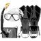 HH HHAO SPORT Schnorchelset Kinder mit Flossen, 180° Panorama Weitblick Taucherbrille Kinder, Verstellbaren Schwimmflossen, Hochwertige Tauchermaske und Dry Top Schnorchel, mit Tragetasche