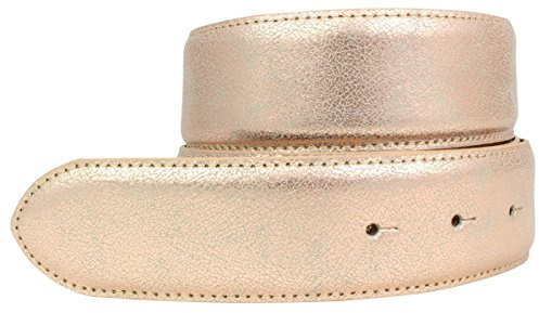 BELTINGER Hochwertiger Gürtel Metall-Optik Echt Leder ohne Schnalle 4 cm | Leder-Gürtel Metallic-Look 40mm