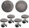 HuaLiSiJi Hocker Bezug Rund Grau Luxuriöser Stoff, Durchmesser 30-40cm, Rund Dehnbar Knitterfrei Waschbar Staubdicht Hocker Bezug (4 PCS Grau)