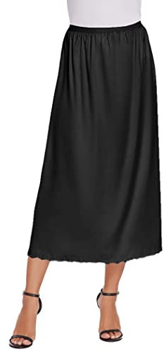 Avidlove Jupon Rockabilly pour Femme Rétro Tutu Crinoline Jupon Robe de soirée de Bal Occasion pour Robe de Cocktail Vintage des années 50 Noir M