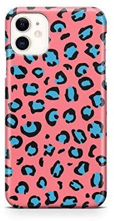 iCaseDesigner Animal Print Phone Case Compatible with iPhone 11. 4. Pink & Blue Leopard
