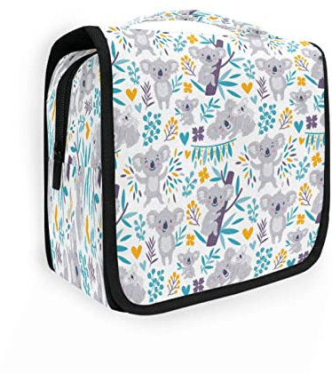 Trousse de toilette à suspendre en forme d'arbre koala à l'aquarelle - Trousse de toilette portable pour maquillage et cosmétiques - Sac de douche étanche pour femme et fille, multicolore, 23x10x47cm
