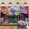 Disco Hintergrund Banner Disco Party Dekorationen 70er 80er 90er Disco Hot Dancers Thema Hintergrund, Let's Glow Crazy Shining Neon Night Vintage Geburtstagsparty Zubehör Foto Requisiten (8x6 Feet)