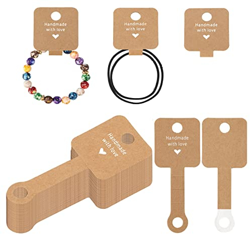G2PLUS 200PCS Cartes de Présentation Autocollantes pour Boucles d'oreilles–Cartes d'Affichage de Bijoux 10x4 cm Carton D'affichage de Colliers pour Bijoux,Boucles d'oreilles et Serre-tête