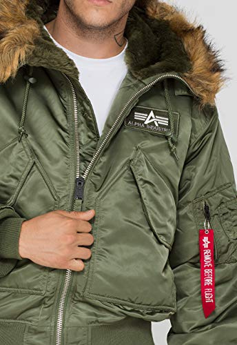 Alpha Industries 45P Hooded Bomberjacke für Herren Sage-Green