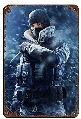 Tom Clancy's Rainbow Six Siege Game 11 Retro Poster Metall Blechschild Chic Art Retro Eisen Malerei Bar Menschen Höhle Cafe Familie Garage Poster Wanddekoration 20 x 30 cm