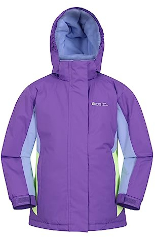 Mountain Warehouse Honey Skijacke für Kinder - Schneedicht, Kinderjacke mit Fleecefutter, Schneerock, Winterjacke- Hält Kinder warm Veilchen-Lila Kinder 98 DE (2-3 Jahre)