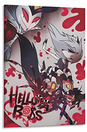 JITENG Helluva Boss Poster, Anime-Poster, Kunst, Poster, Leinwand, Gemälde, Dekoration, Wanddruck, Foto, Zuhause, moderne dekorative Poster, 40 x 60 cm