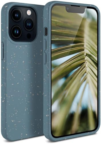 ONEFLOW Sama Sama Case kompatibel mit Apple iPhone 13 Pro – Nachhaltige Handyhülle aus Pflanzenfasern, Hülle biologisch abbaubar ohne Plastik, vegan und umweltfreundlich – Petrol