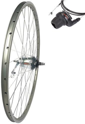 28 Zoll RMX Hinterrad Geöst 7 Gang Shimano Nexus mit Rücktritt, mit NIRO-Speichen, Silber (28 Zoll mit Schalthebel 1850mm)