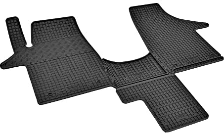 Passgenaue Gummifußmatten passend für VW T5 Transporter/Caravelle/Multivan ab 2003 bis 2015 | 2 Sitzer + Tunel