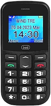 Trevi MAX 20 Telefono Cellulare Essenziale con Grandi Tasti Retroilluminati, Funzione SOS e Ripetizione Vocale, Senior Phone Semplice e Affidabile per Uso Quotidiano, Base di Ricarica, Nero