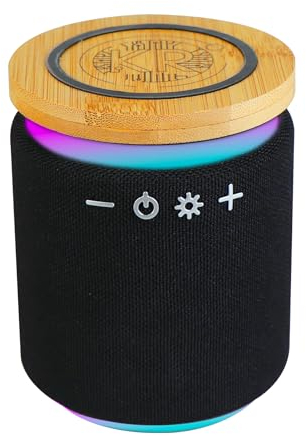 Kruntech Portable Bluetooth Speaker with 10W Wireless Qi Fast Charger, 6 RGB Color Changing, Led Lights, Hi-Fi Sound, Up to 5 Hours Playback