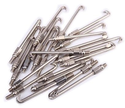 Milisten 24pcs Silver Plated Banjo Round Hooks with Nuts Hooks for Traditional Banjo Accessories