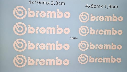 Generisch Bremssattel-Sticker Weiß Vinyl Aufkleber für Brembo Bremsen TBS24, Kompatibel mit Brembo Bremsen, Automatisch, Mechanisch, Kid, TOYS_AND_GAMES