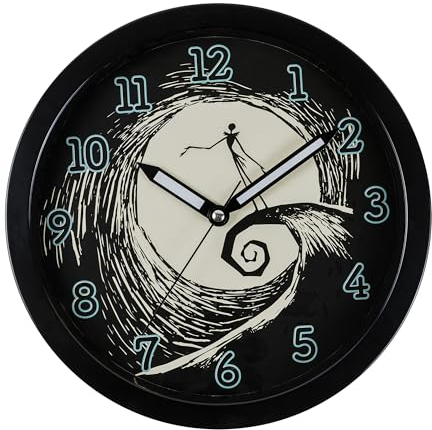 Disney Wanduhr, Metall, Schwarz, One Size
