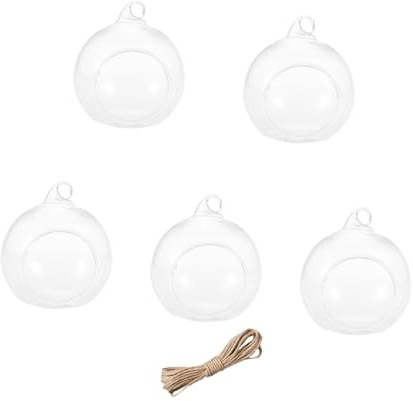 AOKWAWALIY 5st Klare Weihnachtskugeln Hängende Teelichtkugel Pflanzen Pflanzkugeln Luftpflanze Klarer Ball Mit Öffnung Hängevase Pflanzer Hängende Dekorationen Für Saftige Kugeln Glas Anlage