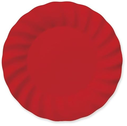 Zeus Party 6 Piatti/Sottopiatti in Carta WAVY RED 30 cm Rossi