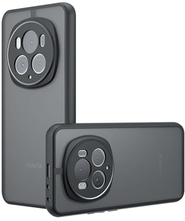 SEIAIYG Coque pour Honor Magic 6 Pro, Housse de Protection Translucide Givré, Hard PC + TPU Bumper Etui, Antichoc Coque pour Honor Magic 6 Pro, Black