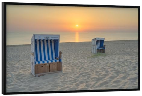 artboxONE Poster mit schwarzem Rahmen 60x40 cm Natur Standkörbe in Rantum auf Sylt - Bild Sylt