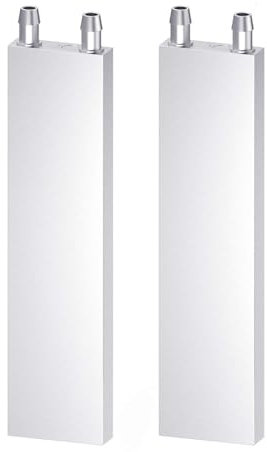 CLDIY Aluminium Wasserkühlblock, Flüssigkeitswasserkühler Kühlkörpersystem für PC Computer CPU Graphics Kühler Kühlkörper Endothermic Head Silber (40mm x 200mm x 12mm) 2 STÜCK