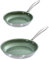 Just Vegan, Ceravegan Edelstahl ECO Bratpfanne 2pcs – 20cm +28cm, 100% vegan, pflanzliche Antihaftbeschichtung - Avocadoöl – langlebige Pfanne - Mit KOSTENLOSER Topfschutz