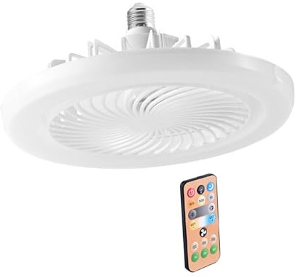 Gralara Plafonnier avec ventilateur plafonnier ventilateur E27 douille de lumière ventilateur pour chambre à coucher