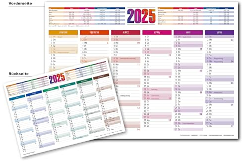 Tischkalender/Tafelkalender/DIN A4 / 2025/3 Stück (Multicolor)