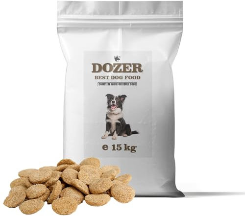 Dozer Adult Hundefutter mit frischem Geflügel trocken 1 x 15kg | Hundetrockenfutter für ausgewachsene Hunde Aller Rassen Premium Bestpreis 15kg