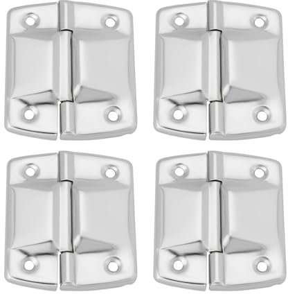 VGOL 4pcs Support Hinges 51x46mm Silver Chrome-Plated Self-Supporting Cabinet Hinge for DJ Gear Cases Flight Cases Toolbox Case Hinge Iron Metal Box