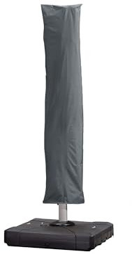 PURPLE LEAF Housses Pour Parasols de Jardin Extérieur 281 x 61 cm, Résistance aux UV avec Bâton, avec Zippé Housse Parasol, Gris acier