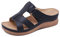 SMajong Sandales Femme été Mode Mules Femmes Compensées Chaussons Confortable Bout Ouvert Plateforme Pantoufles Chaussures de Plage Bleu foncé Taille:41 EU