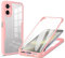 WBWONE Coque pour Samsung Galayx A56 5G avec Protecteur d'Écran, 360 Protection Intégrale Étui, Antichoc Rigide PC/Souple TPU Gel Silicone Housse. Rose