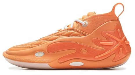 LI-NING Way of Wade 11 Serie White HOT Herren-Basketballschuhe Futter rutschfest Professionelle Stoßdämpfung Sneaker Sportschuhe Tangerine EU 44 1/3